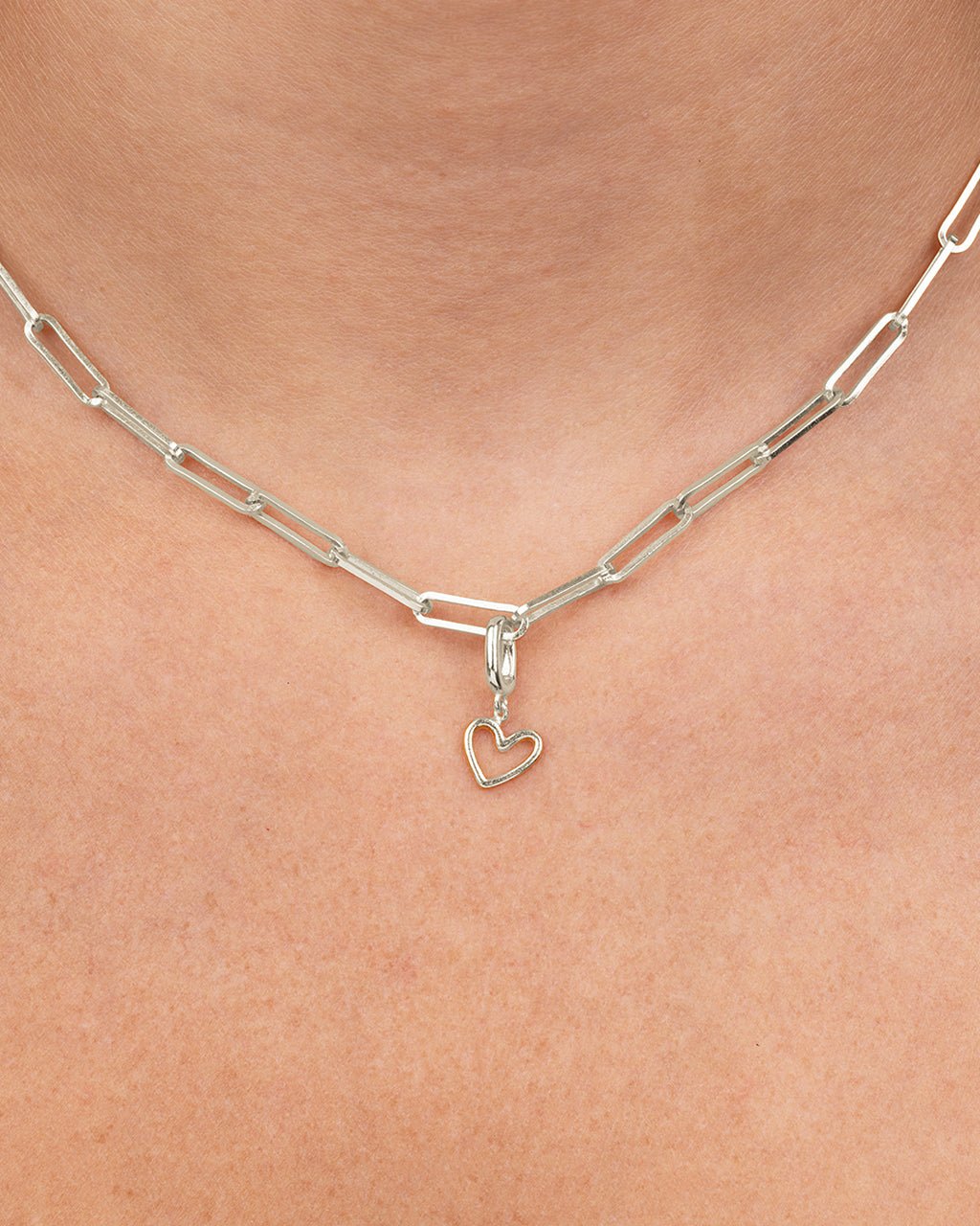 Sterling Silver Polished Heart Outline Charm