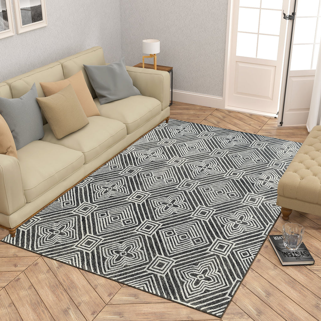 Premium Hand-Tufted Rug Made of 100% Wool  - Echos - 4x6 Feet