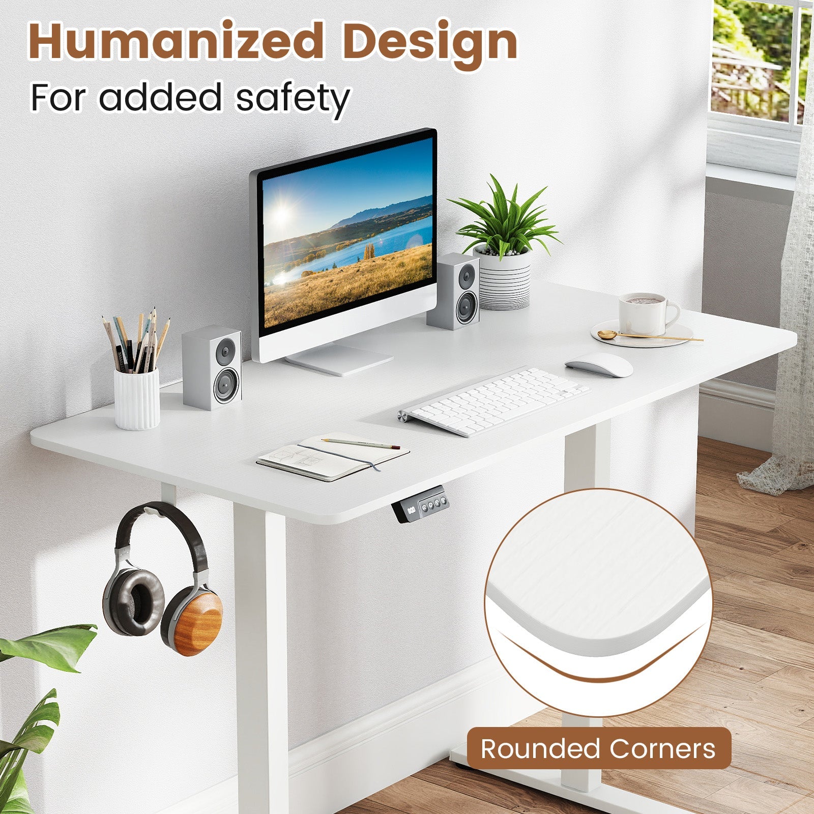Electric Standing Desk with LED Display and 2 Memory Height Settings