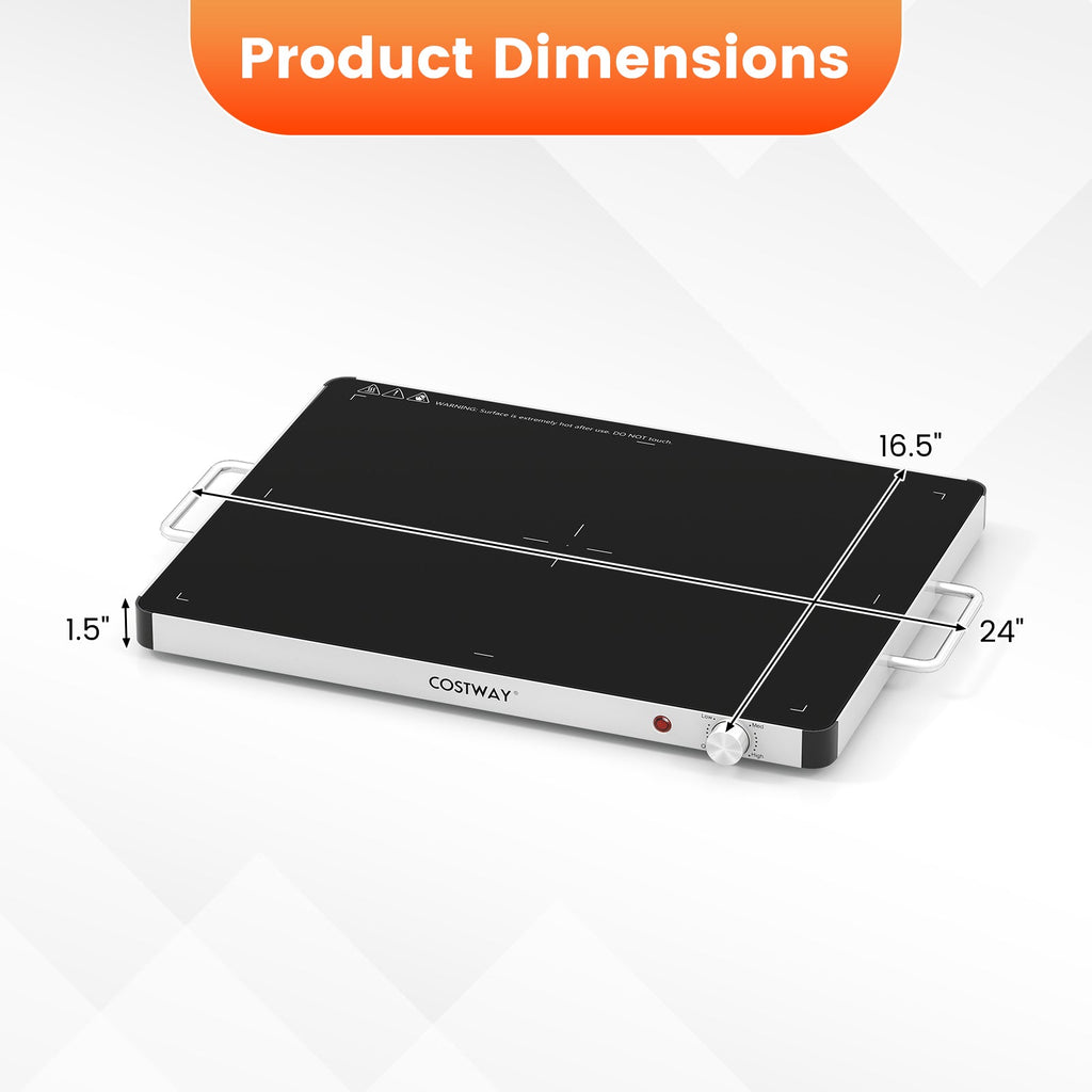 Electric Warming Food Warmer with Adjustable Temperature Control and Overheat Protection
