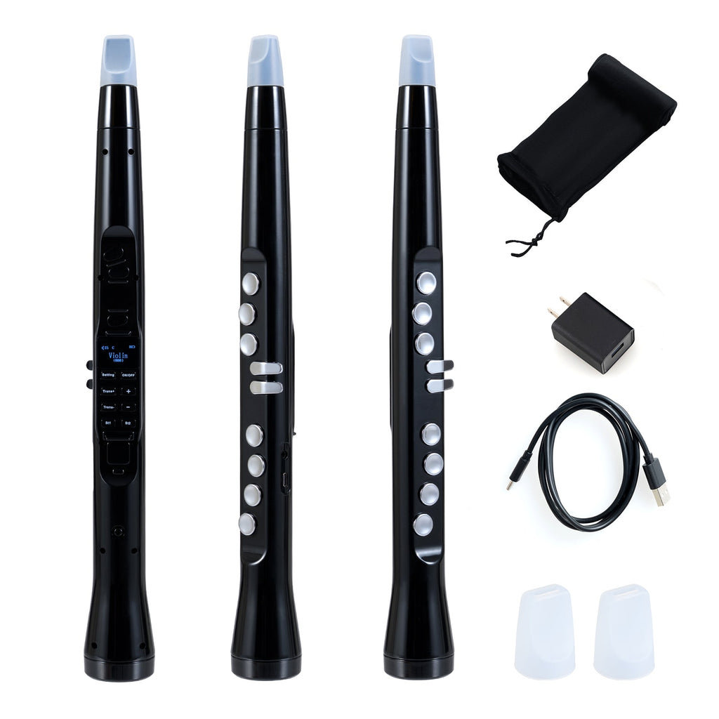 Electronic Wind Instrument Synthesizer Rechargeable Digital Saxophone-Black