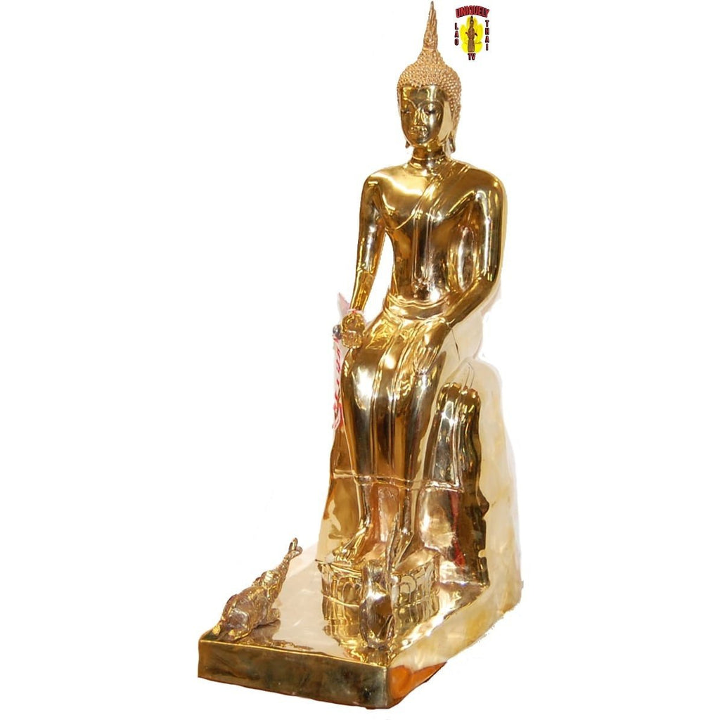 Cast Bronze Buddha Statue Phra lae lei 13" Tall x 5" Wide x 9" Deep