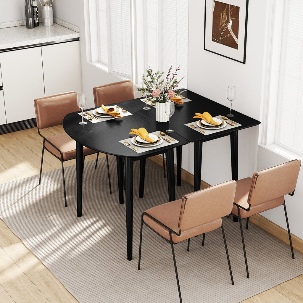 Extendable Dining Table Set with 2 Half-Round and 1 Rectangular Tables