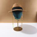 The Capri Fedora – Gold Chain Edition in Beige