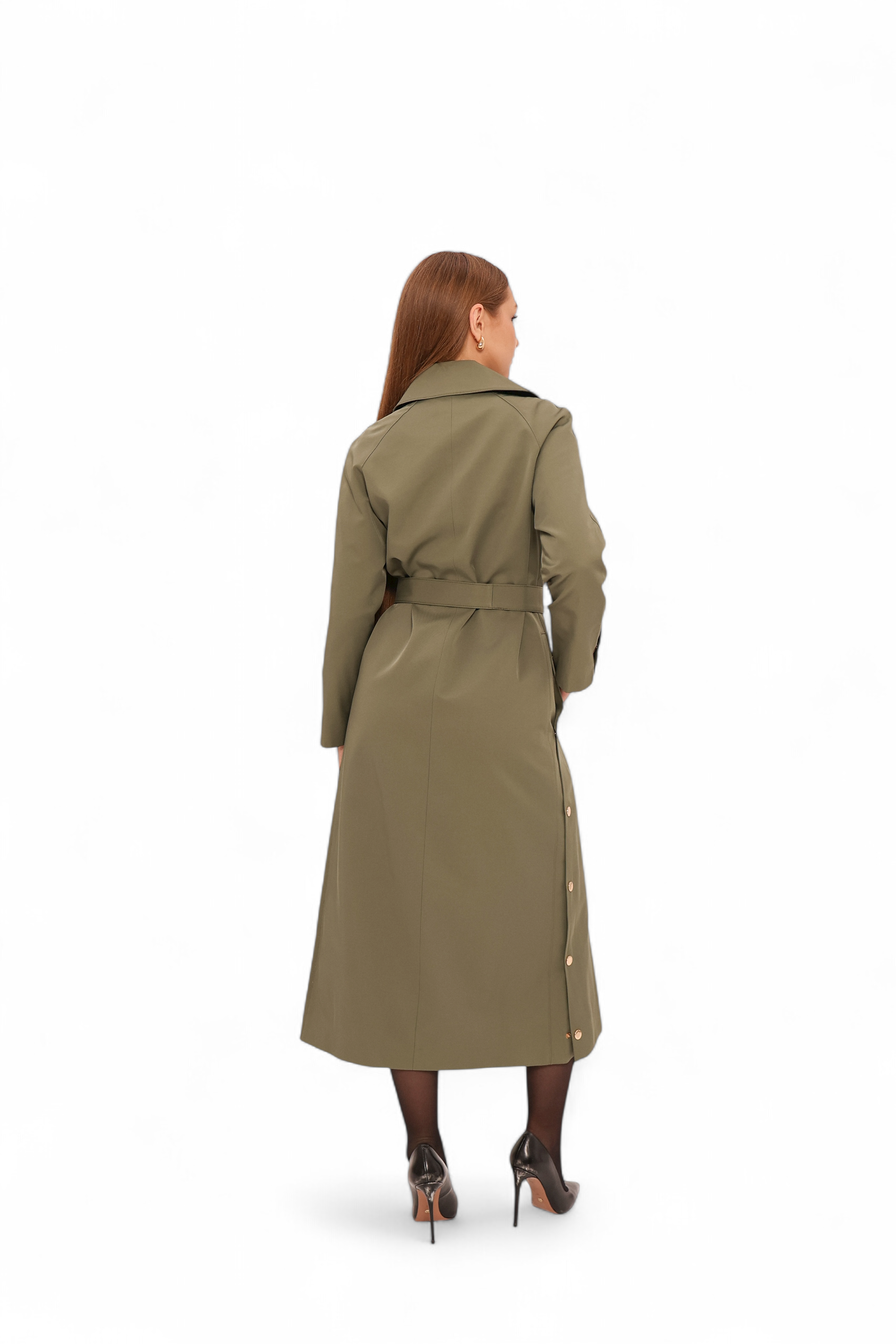 Jackie Trench Coat in Olive