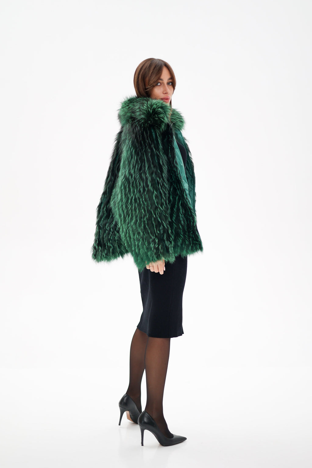 Reversible Genuine Silver Fox  Down Fill Coat