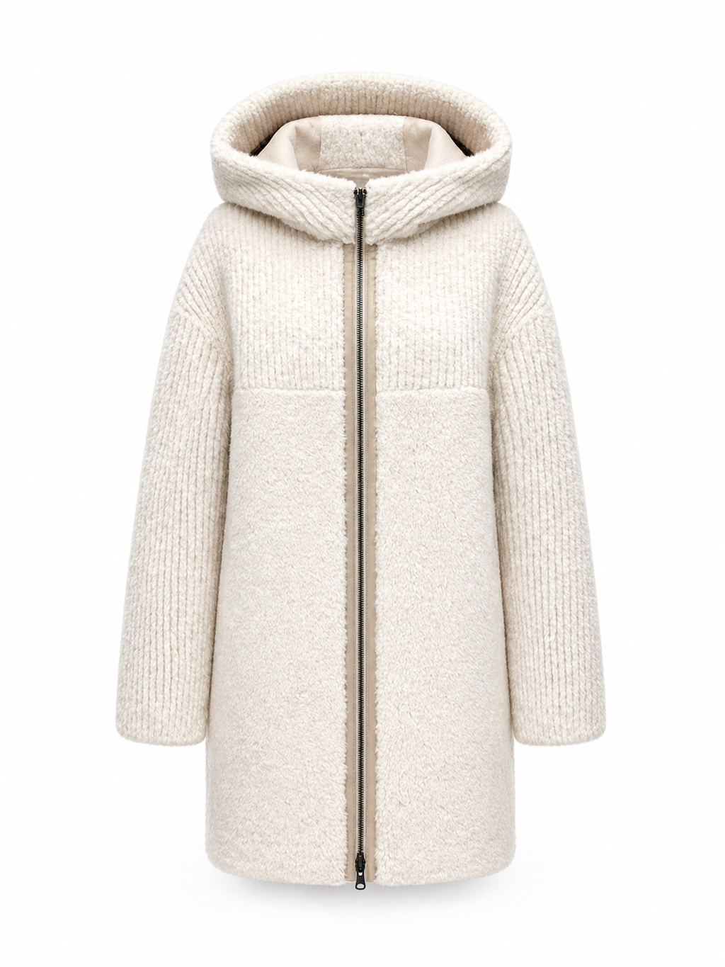 ⇆ Reversible Faux Fur & Suede Hooded Jacket