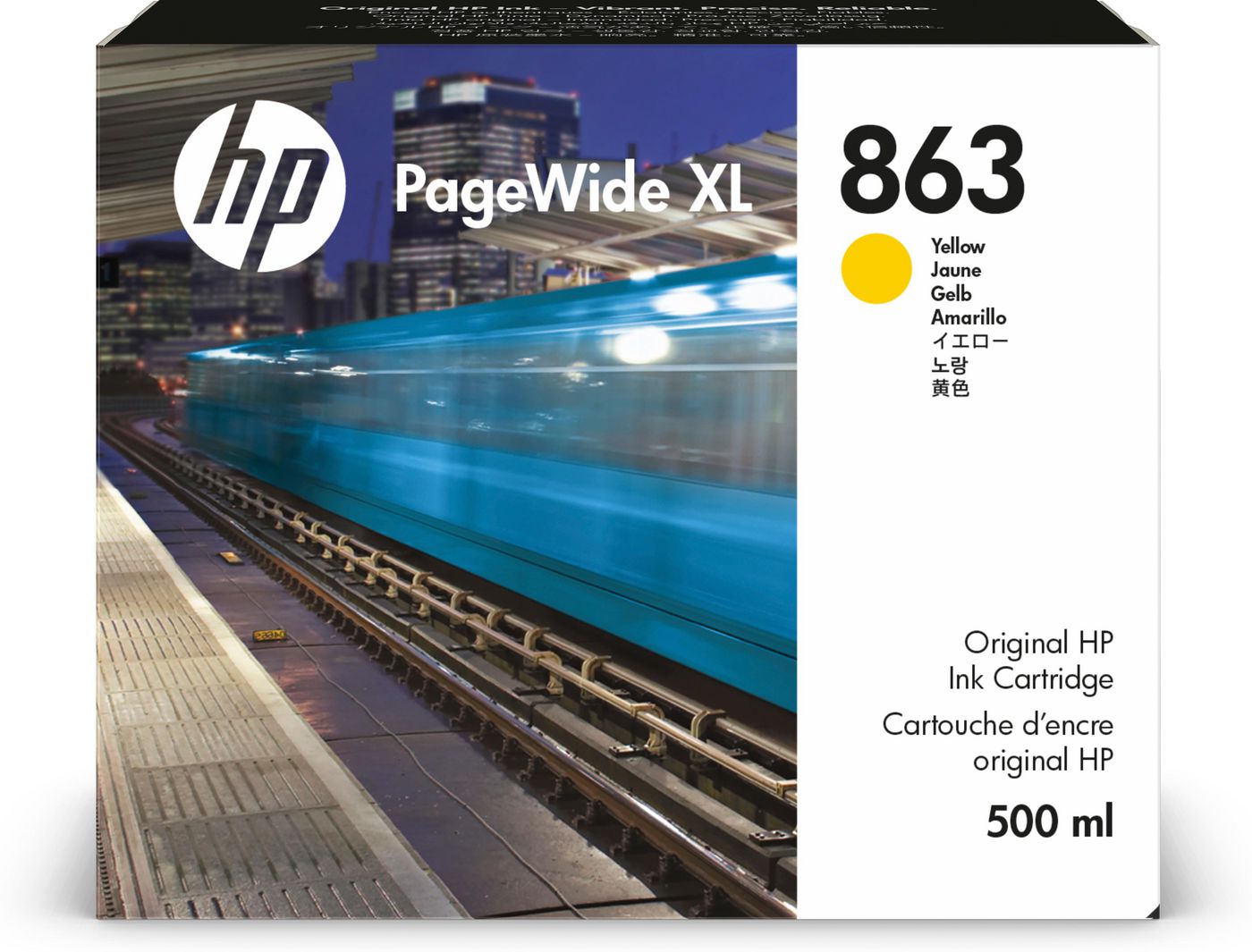 New, Pre-Owned - HP 863 500-ml Yellow Pagewide XL Ink Cartridge, F9K39A