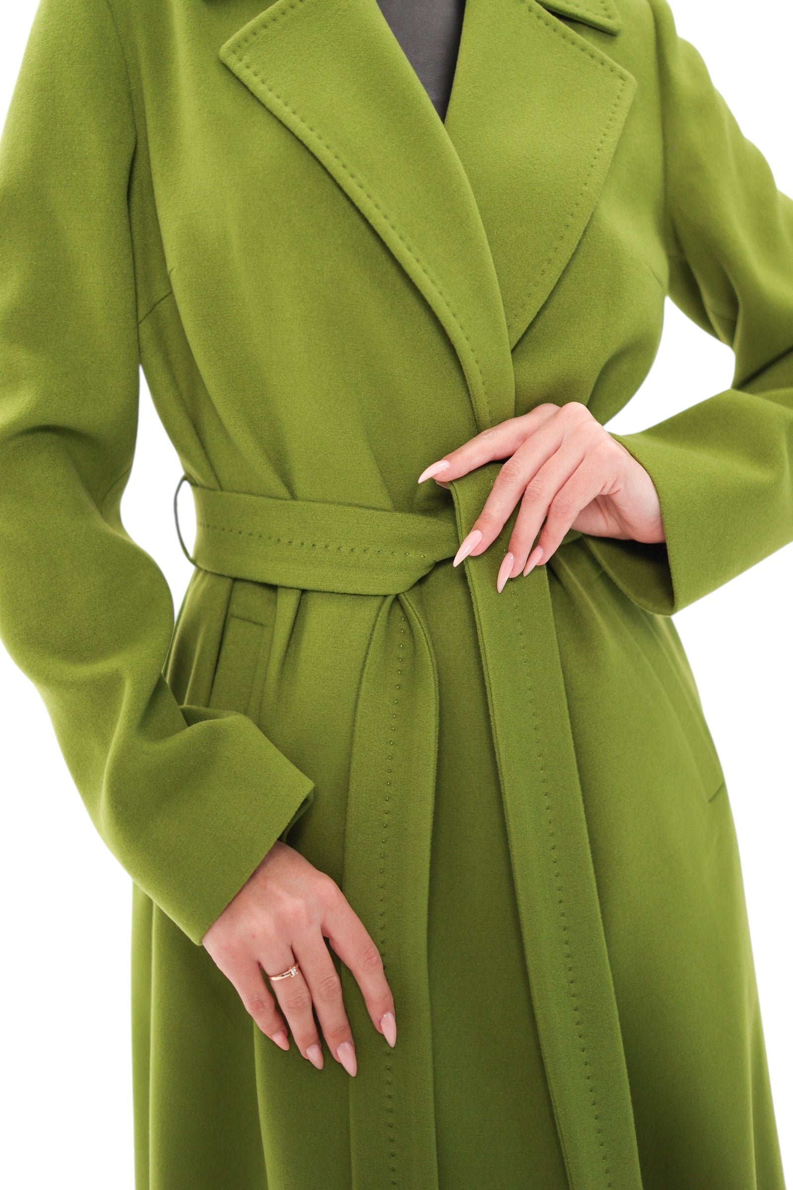 Astoria Classic Wraparound Wool Blend Overcoat in Pistachio