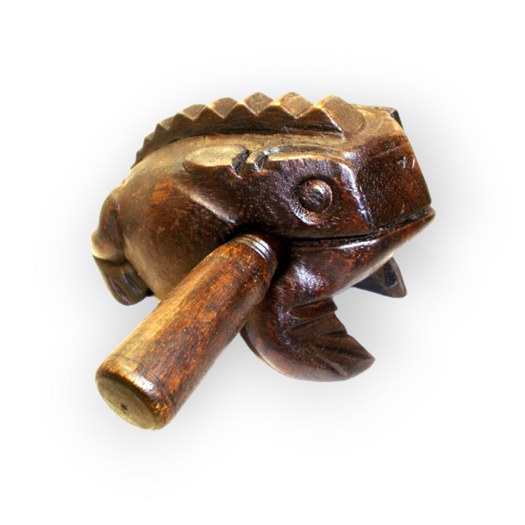 Wooden Croaking  Frog 4" L Toy Guiro Dark Finish