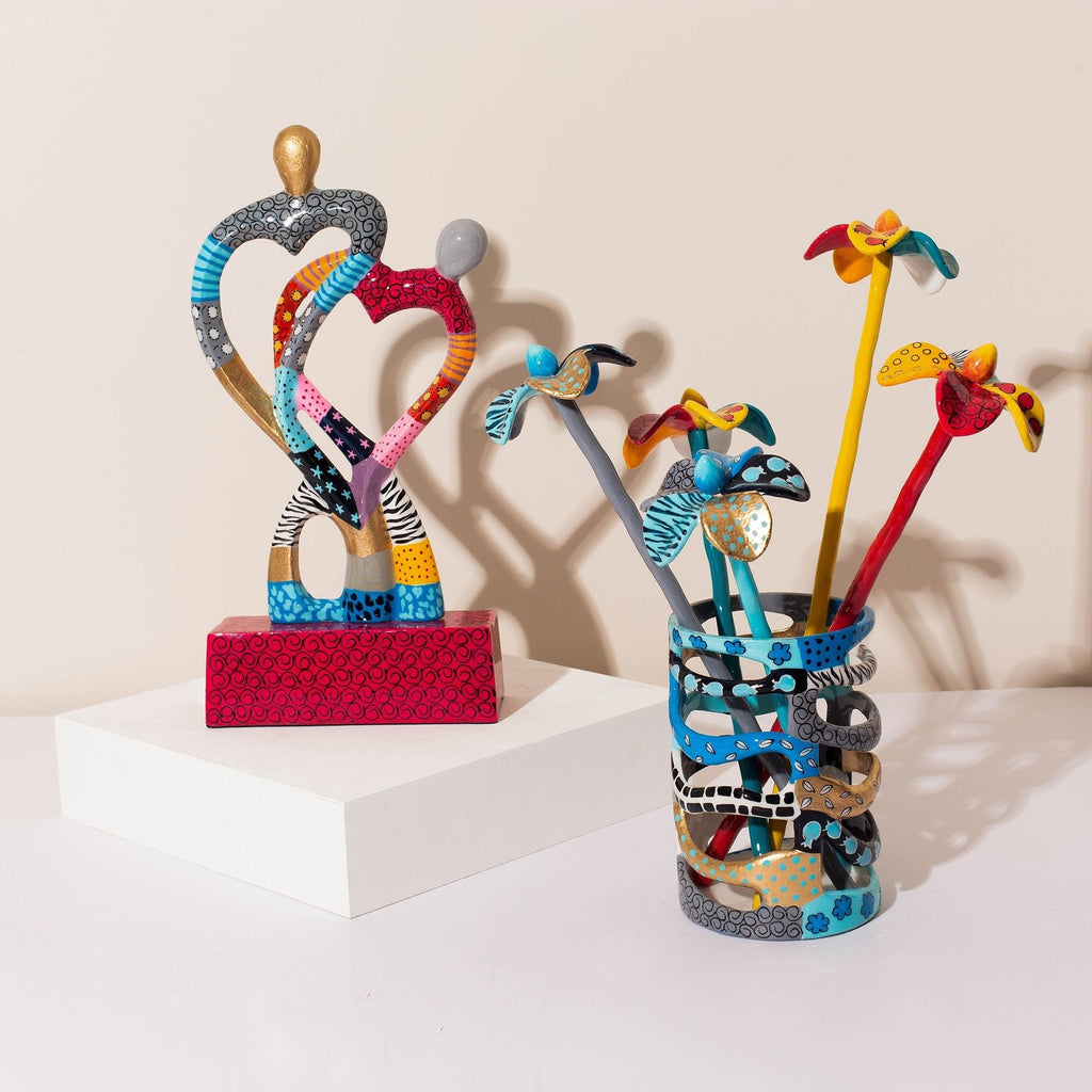 Handcrafted Heartful Duo Sculpture – Love Design – Heartful Duo Series