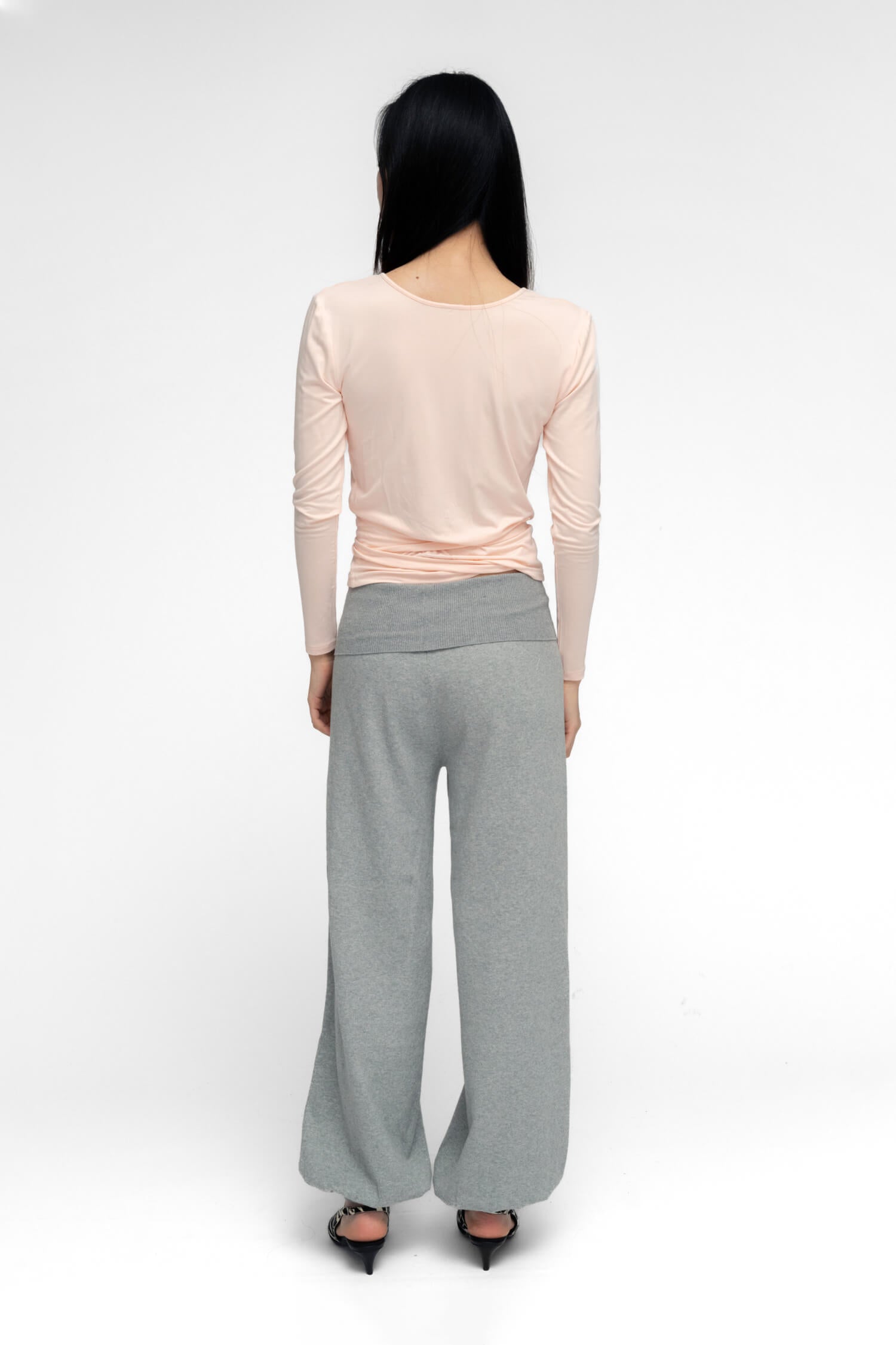 BALLERINA WRAP TOP IN POWDER PINK