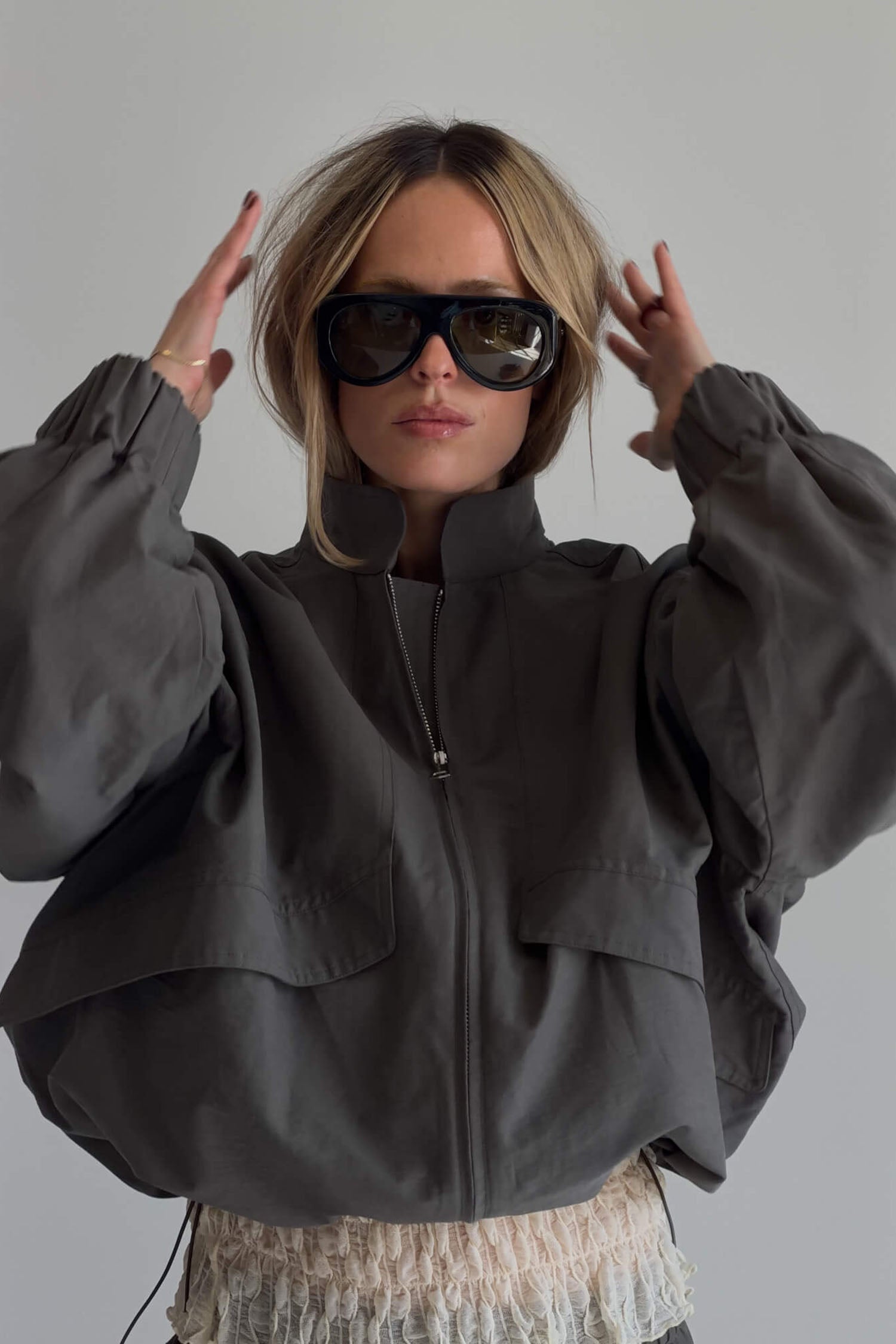 SABLE JACKET IN CHARCOAL
