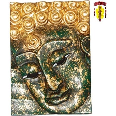 Face Buddha in Green For Your Wall