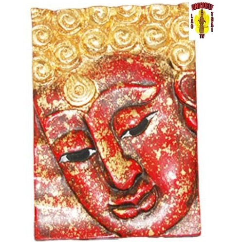 Face of Buddha in Red Wall Decor
