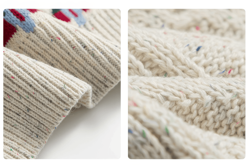 Fair Isle Red Holiday Knit Sweater - Cozy Oversized Pullover for Festive Vibes