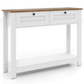 Farmhouse Console Table with 2 Drawers 42 inch Long Narrow Entryway Table