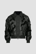 Faux Fur Vegan Leather Camouflage Jacket