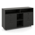File Cabinet with Lock Mobile Lateral Filing Storage Organizer Modern Rolling Printer Stand