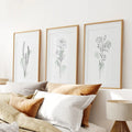 Boho Botanical Art Prints | Set of 3 Green Leaves