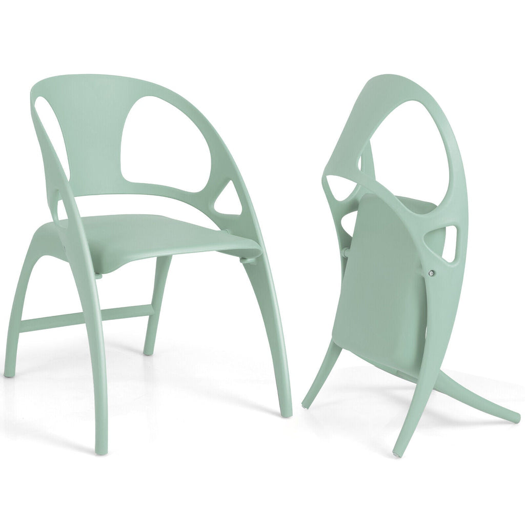 Folding Dining Chairs Set of 2 with Armrest and High Backrest