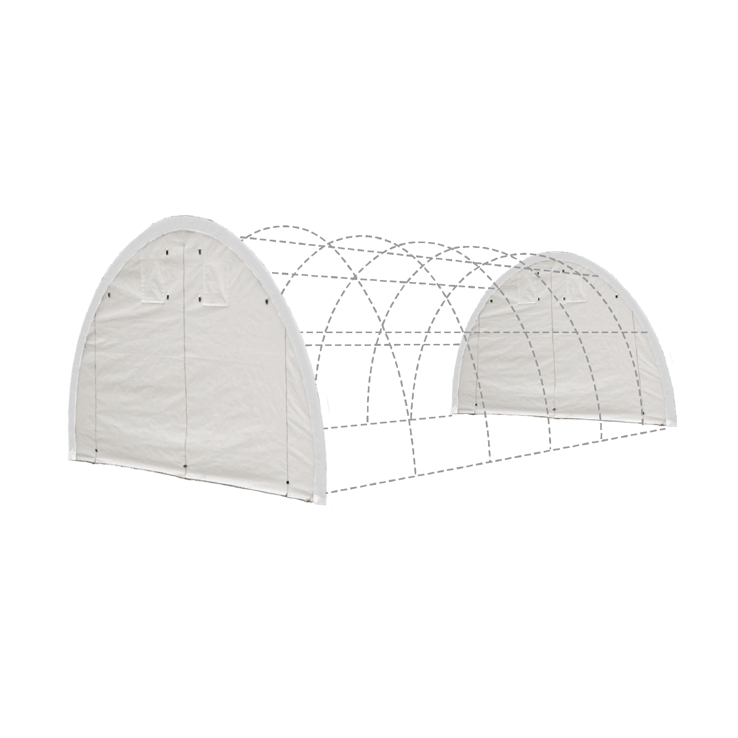 Front/Rear Panel with Zipper Door for W20'xH12' Storage Shelter