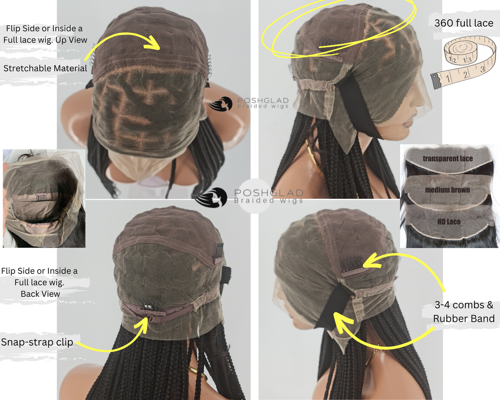 Scalp-looking Knotless Braid Wig, Full Lace, color 22