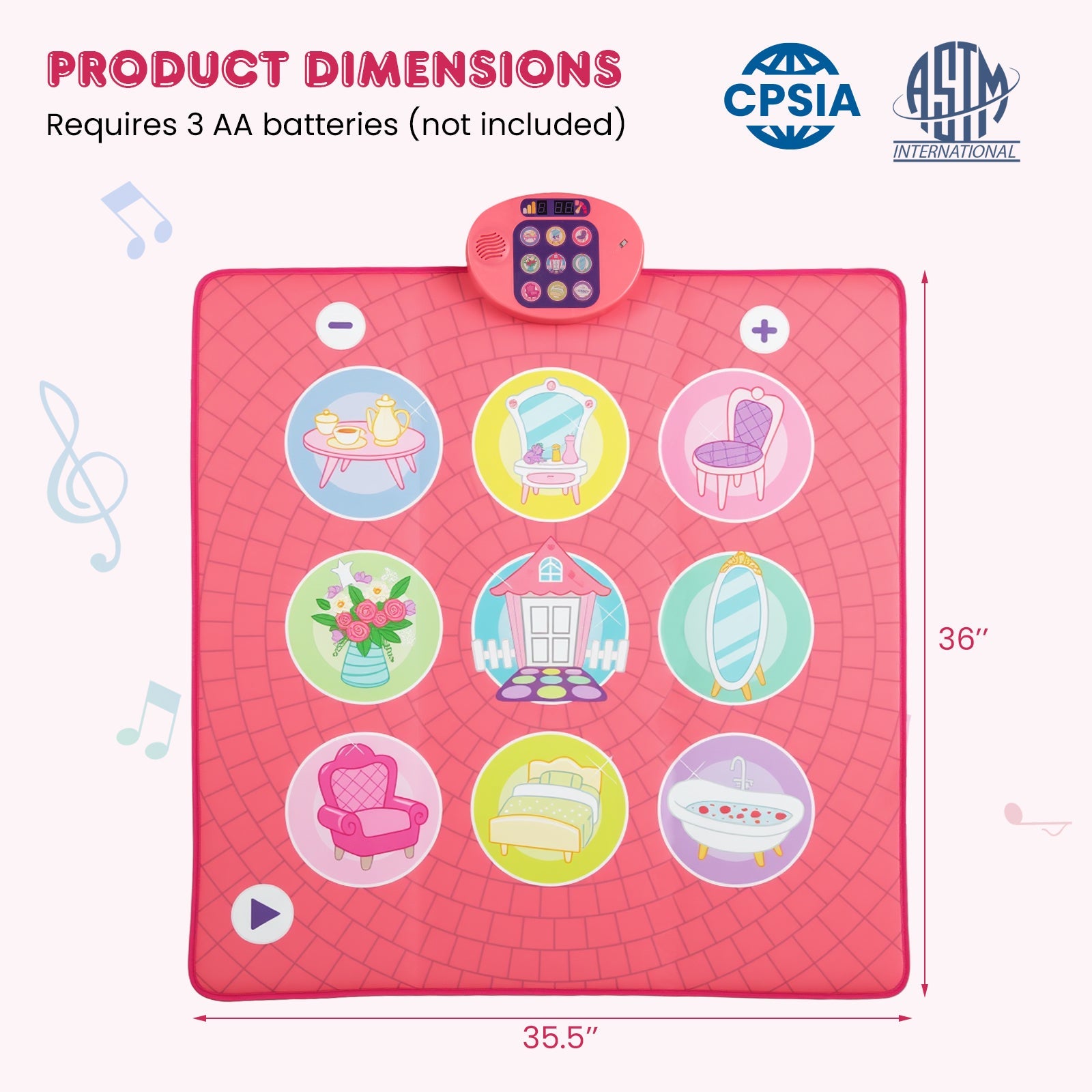 Fun Dance Mat for Kids Dance Pad Game Toy