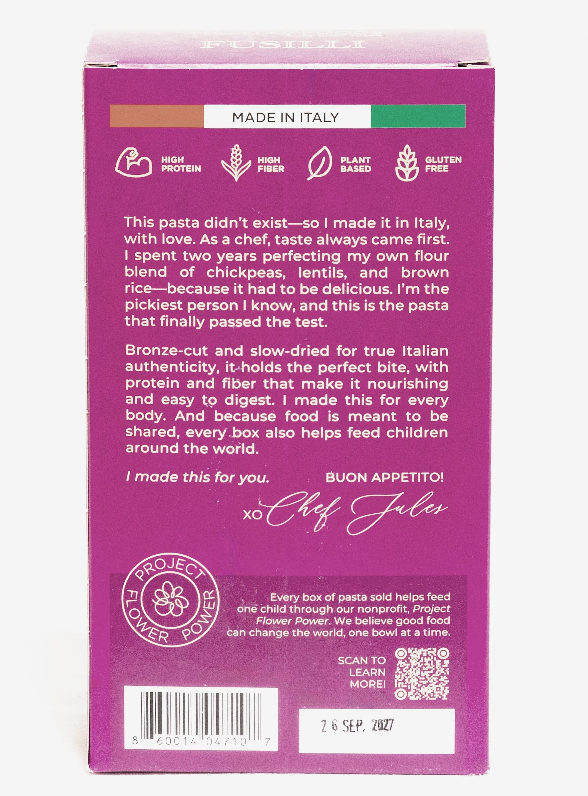 Flower Chef Foods Artisanal Gluten Free Pasta – High Protein Fusilli Pasta  (Single Pack)