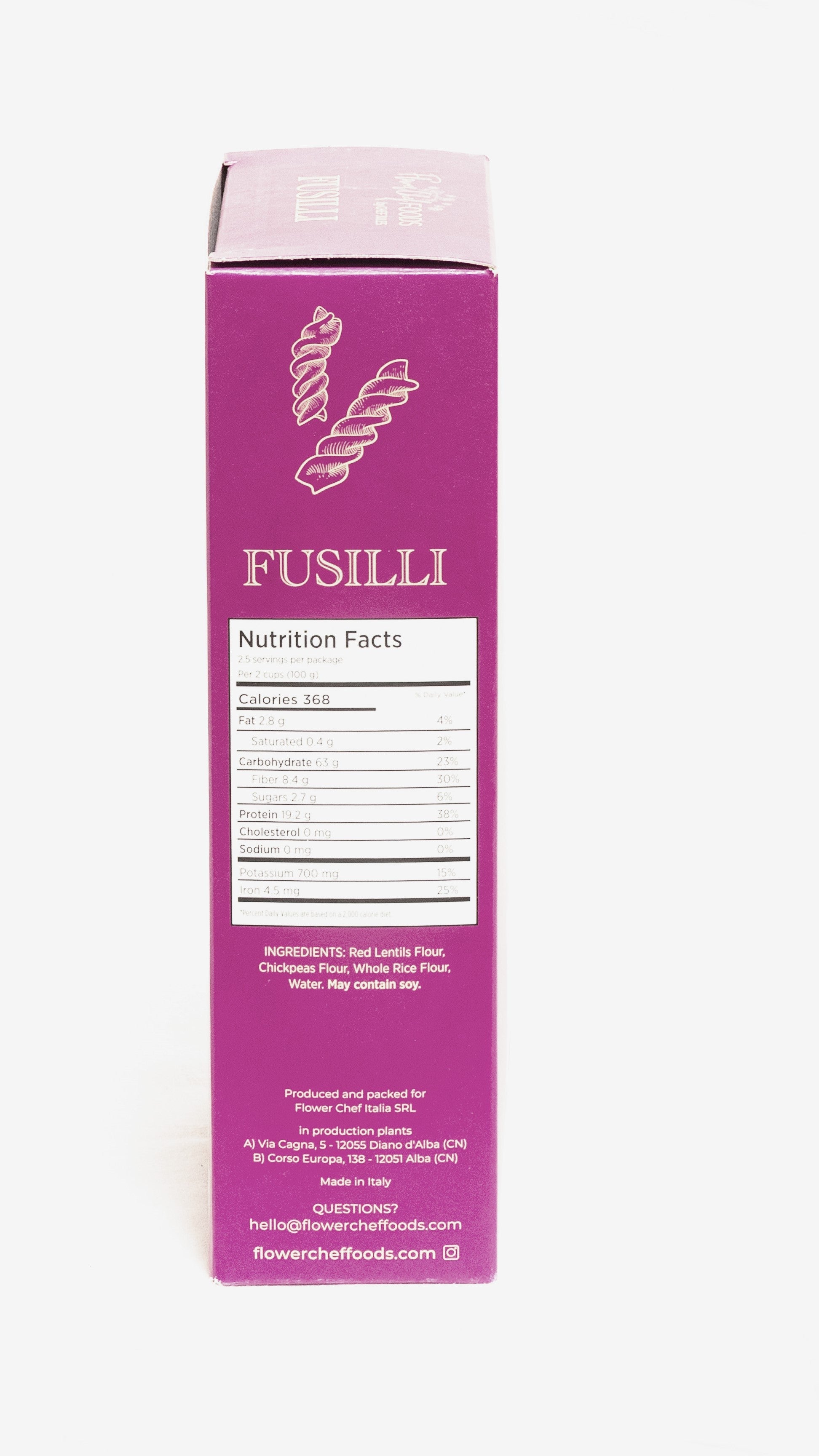 Flower Chef Foods Artisanal Gluten Free Pasta – High Protein Fusilli Pasta  (Single Pack)