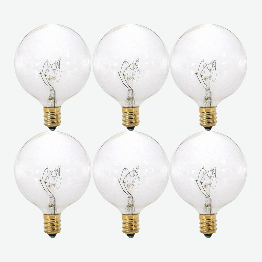 Foundation™ 40-Watt Incandescent Dimmable Light Bulb - 2700K Soft White, E12 Candelabra Base, Globe - 6-Pack