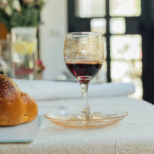 Classic Jerusalem Glass Kiddush Cup – Jerusalem Glass Series