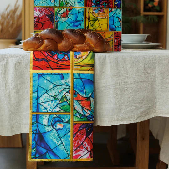 Shabbat Challah Cover Made of Natural Bamboo Fabric - Chagall Series