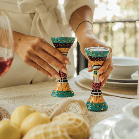 Luxury Hand-Painted Artistic Judaica Set – Premium Shabbat Series