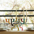 Luxury Hand-Painted Enamel Judaica Menorah - Loopa Series