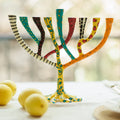 Artistic Stainless Steel Menorah, Handmade Finish – The Wild Tree Series