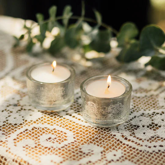 Elegant Shabbat Candle Holders – Jerusalem Glass Series