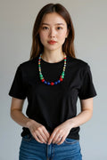 Multi Color Agate Bead Necklace