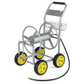 Garden Hose Reel Cart Metal Hose Cart with 4 Wheels and Storage Basket
