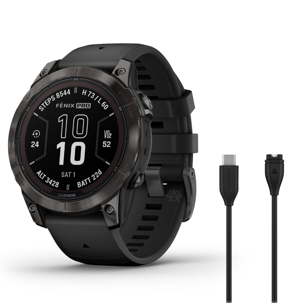 Garmin Fenix 7 Pro Sapphire Solar | Solar Powered Smartwatch w/ ECG