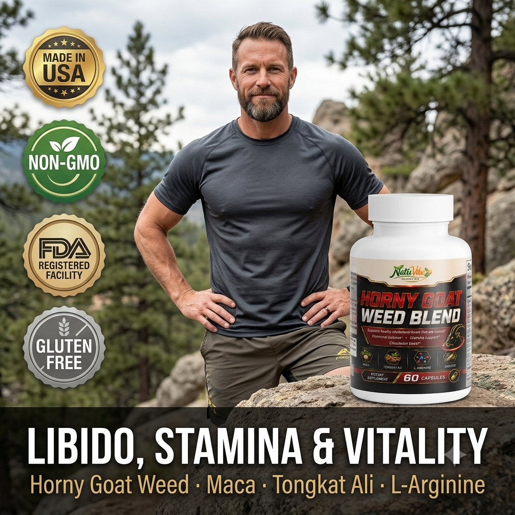 Horny Goat Weed Blend™ – Maca, Tongkat Ali & L-Arginine | Sexual Health, Stamina & Libido Support | 60 Caps