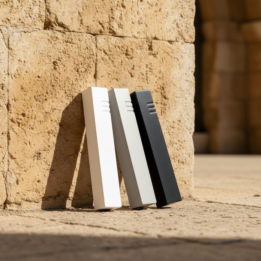 Modern Concrete Mezuzah with Clean Design in Crisp Neutrals – Space Series