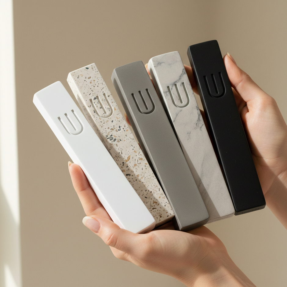 Sculpted Concrete Mezuzah with Clean Architectural Lines – Timeless Collection