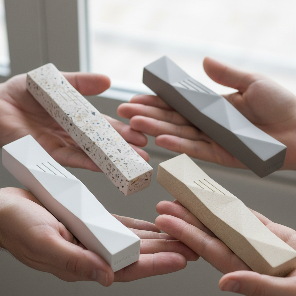 Artistic Terrazzo Mezuzah in Earthy Natural Tones – Wave Series