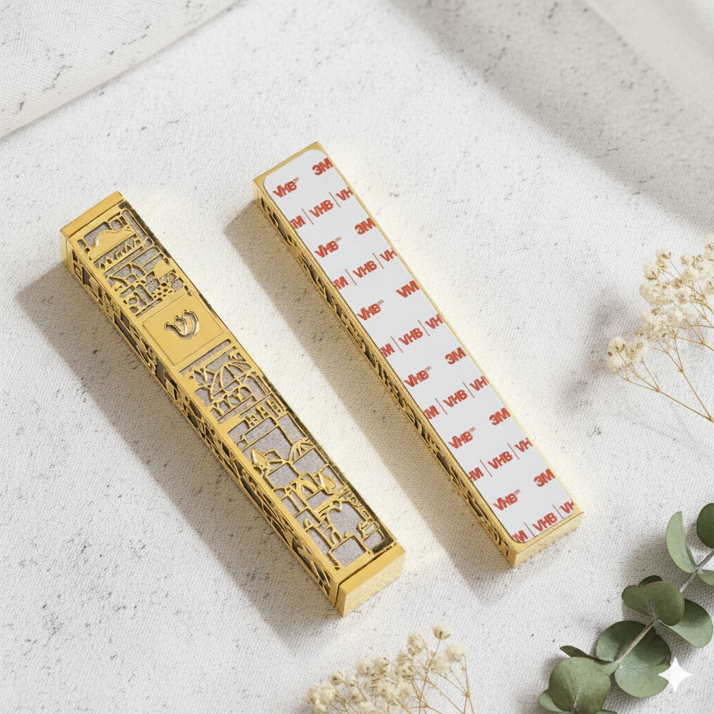 Modern Mezuzah for Door – Colorful Stainless Steel Judaica – Jerusalem Series