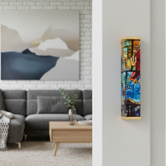 Artistic Stainless Steel Mezuzah Case for Door – Chagall Series
