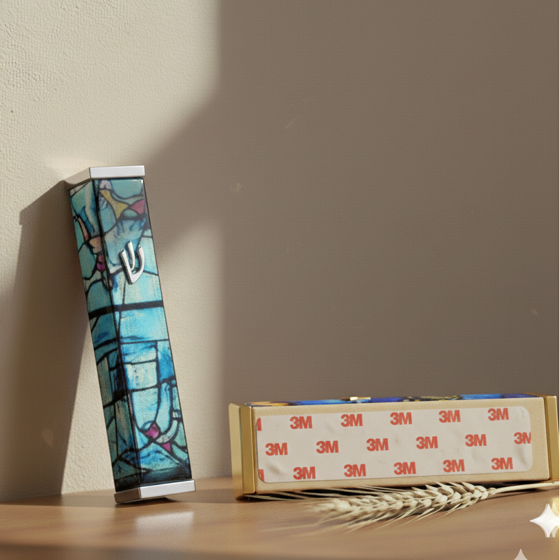 Artistic Mezuzah Case in Stainless Steel – Chagall Series