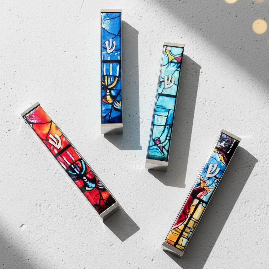 Decorative Stainless Steel Mezuzah Case – Chagall Series