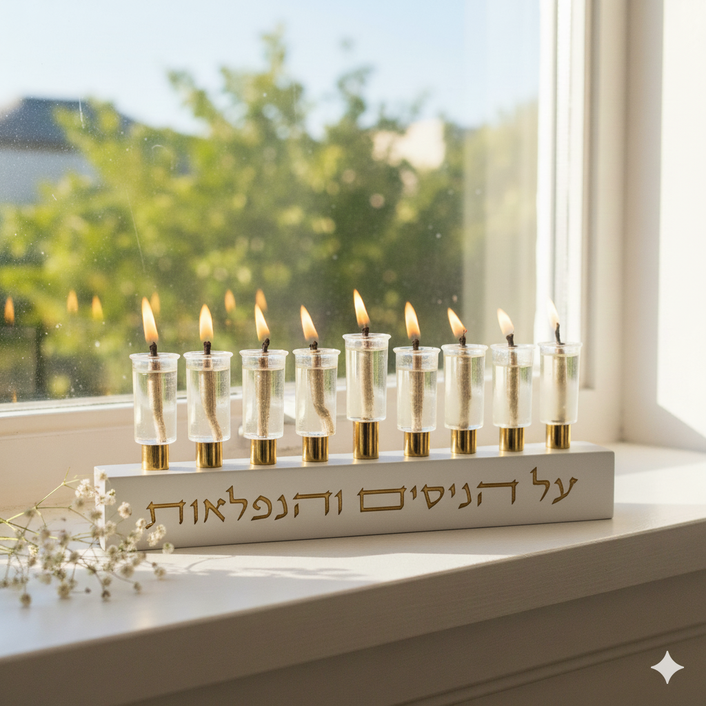 Minimalist Classic Concrete Menorah – The Miracle of Light Series