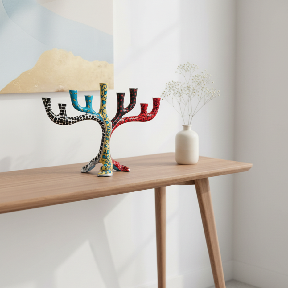 Decorative Stainless Steel Menorah – Safari Style Series